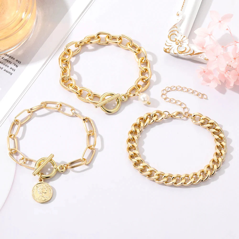 Pulsera de oro OT con perla 💖 + 2 pulseras extra de regalo 🎁