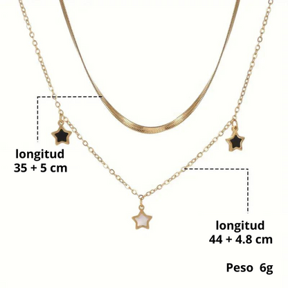 Collar estrella fugaz🌟+ Pulsera a juego de regalo 🎁